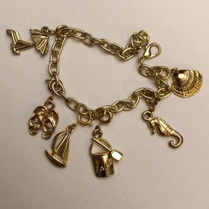 gold beachy charm bracelet
